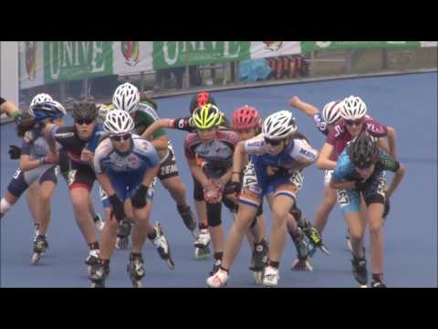 Kadetten Dames 2e serie 5000m afvalkoers Europacup Inline Speedskating Heerde 2017