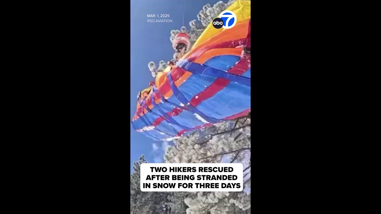 Two hikers rescued after being stranded in snow for 3 days