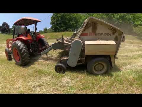 Baling With My 1st Round Baler, New Idea 483!