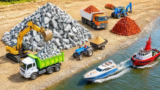 Jcb 3DX Loading Mud Tata Tipper Petrol Accident Pulling Jcb 5CX Tata Crane Dumper Truck ? Cartoon