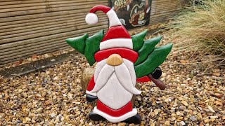 Christmas Gnome.. cut out on recycled pine.. scroll saw project 