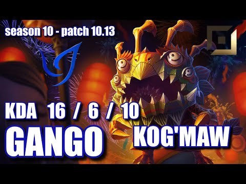 【韓国サーバー/GM】CGA GANGO コグマウ(Kog'maw) VS エズリアル(Ezreal) BOT - Patch10.13 KR Ranked【LoL】