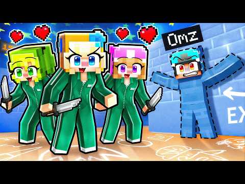 Omz in CAMOUFLAGE vs LOVE CURSED Girls in Minecraft Squid Games!
