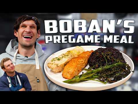 Cooking Boban His Pregame Meal (Salmon, Soup, Rice)