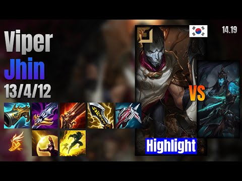 Viper Adc Jhin vs Kalista lol KR solo rank Highlight 14.19