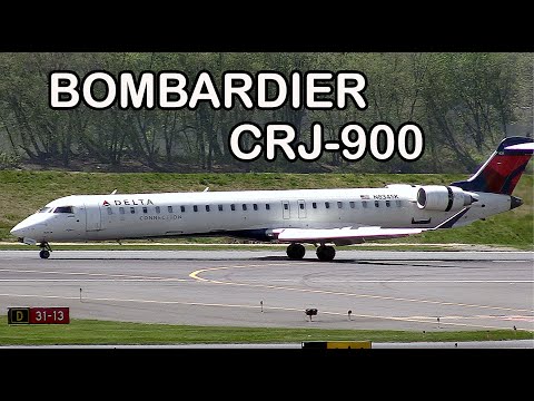 Delta SkyWest Bombardier CRJ-900 landing and take off at MDT Harrisburg International Airport