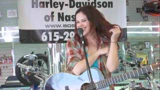 Julie Gribble playing at Bost Harley Davidson for the NashvilleEar.com Songwriter Stage