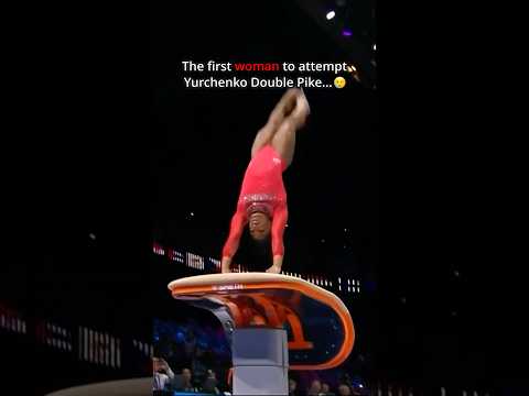 She landed this skill when it mattered most🤩 #gymnastics #olympics #sports #vault #simonebiles