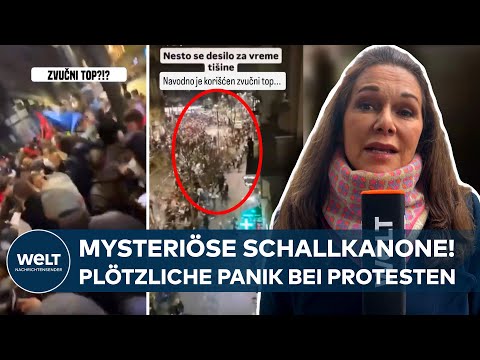 Video Thumbnail: BELGRAD: Mysteriöse Schallkanone! Plötzlich Panik – Geräusch gedrängt Demonstranten auseinander
