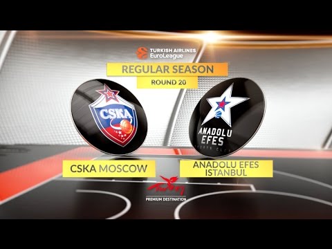 EuroLeague Highlights RS Round 20: CSKA Moscow 80-77 Anadolu Efes Istanbul