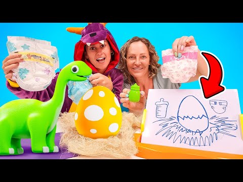 Spielzeug Video mit Nicole. Der Drache bekommt ein Baby. Kinder Show auf Deutsch