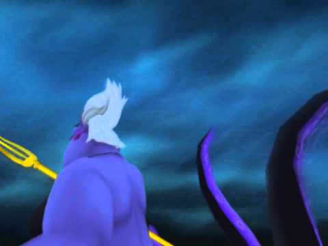Kingdom Hearts, English cutscene: 132 - Ursula Becomes Giant - HD 720p