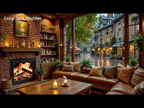 Friedliches Café im regnerischen Februar ☕ Sanftes Jazz-Piano und Kaminambiente