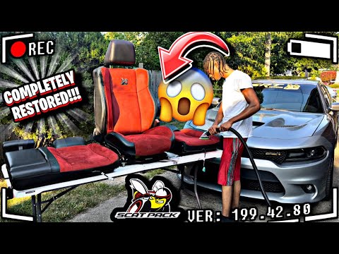 HOW I RESTORE MY 392 DODGE CHARGER SCATPACK RED SEATS😱