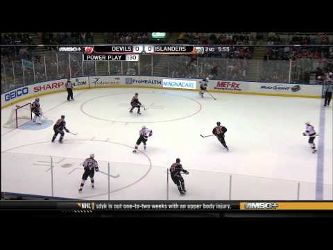 11/25/11 New Jersey Devils vs. New York Islanders - Tavares Slash + Sykora Goal