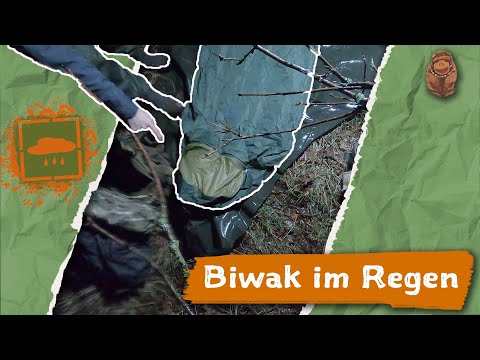 Übernachtung bei Regen ohne Zelt! | Ich teste meine Nässeschutz-Ausrüstung | Schlafen im Biwaksack