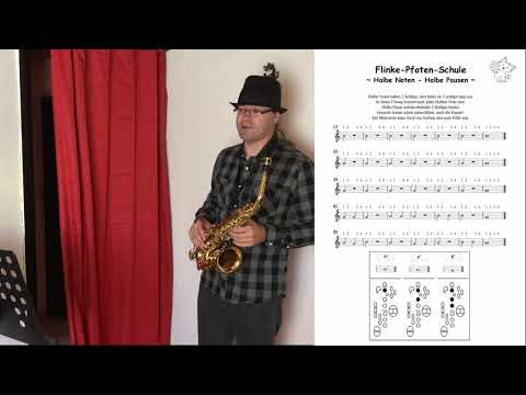 Saxophon lernen - 04 Halbe Noten Halbe Pausen