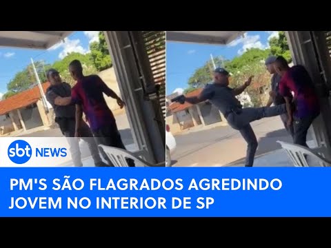 Policiais militares são flagrados agredindo e ameaçando jovem no interior de São Paulo