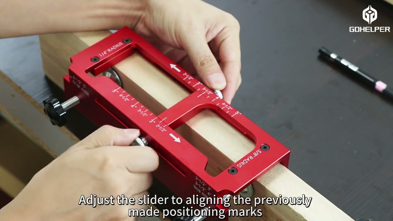 Gohelper Door Hinge Jig, Aluminum Alloy Door Hinge Template Kit for Router