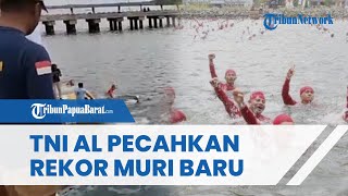 TNI Angkatan Laut Pecahkan Rekor MURI Water Trappen, Ribuan Anggota Mengapung di Laut Sorong