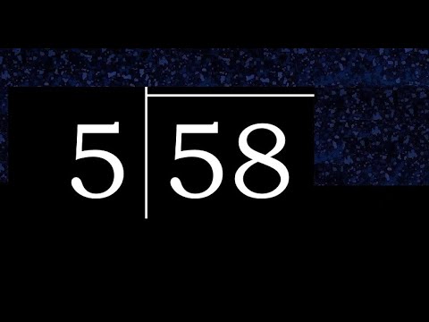 Divide 58 by 5 ,  decimal result  . Division with 1 Digit Divisors . Long Division . How to do