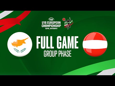 Cyprus v Austria | Full Basketball Game | FIBA U16 European Championship 2022 - Division B