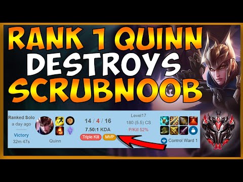 RANK 1 QUINN DESTROYS BEST RENGAR SCRUBNOOB (COMEBACK FROM LOSING LANE) - League of Legends