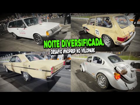 Noite diversificada. Desafio #Noprep no @Velopark  teve de tudo. CHEVETTE, FUSCA, MARAJÓ, DODGE...