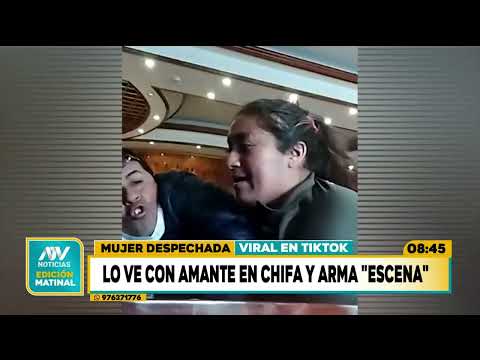 Mujer ve a su pareja comiendo con la amante en el chifa y arma tremendo escándalo