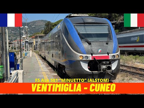 Cab Ride Ventimiglia - Cuneo (Tenda Railway - Italy, France) driver's view 4K