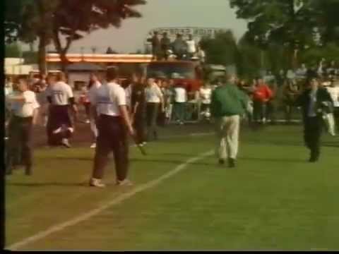 Amica Wronki - Śląsk Wrocław (skrót meczu & feta kibiców) sezon-94/95