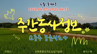 ✨[ 주간농사정보 ] 4월 2째주 (2025. 04. 07. ~ 04. 13.)