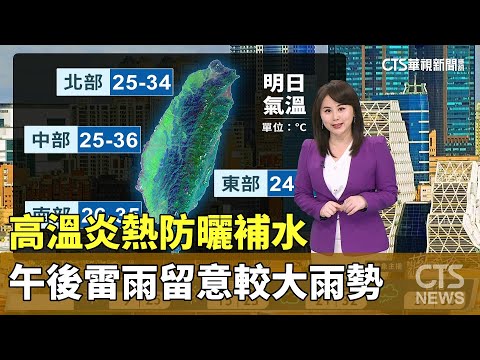 高溫炎熱防曬補水 午後雷雨留意較大雨勢