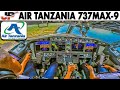 Air Tanzania Boeing 737MAX Cockpit To An Exotic Indian Ocean Island