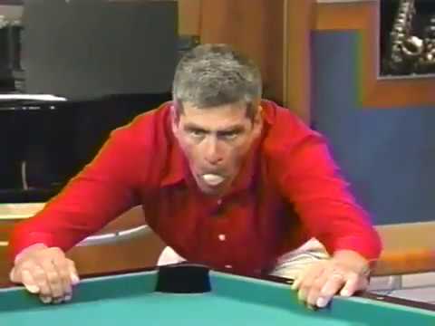 Billiard Trick Shot by Mouth - Letterman Late Night Video