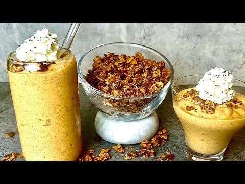 Sweet Potato Pie Smoothie with Chai Spiced Granola