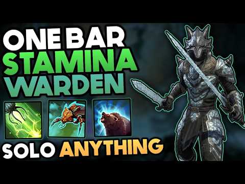 Powerful One Bar Stamina Warden Build - Solo Even Dungeons | ESO - Update 45
