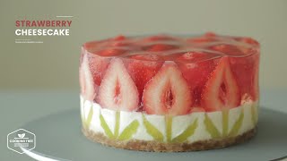 딸기 치즈케이크 만들기 : No-Bake Strawberry Cheesecake Recipe | Cooking tree