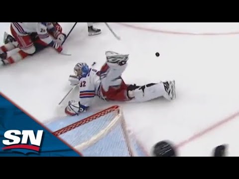 Rangers' Jonathan Quick Robs Panthers' Eetu Luostarinen With Sprawling Back Leg Save