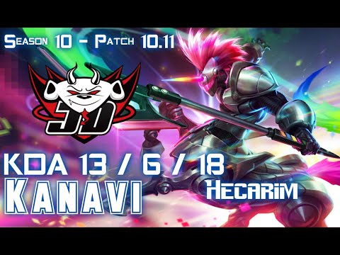 JDG Kanavi HECARIM vs EKKO Jungle - Patch 10.11 KR Ranked