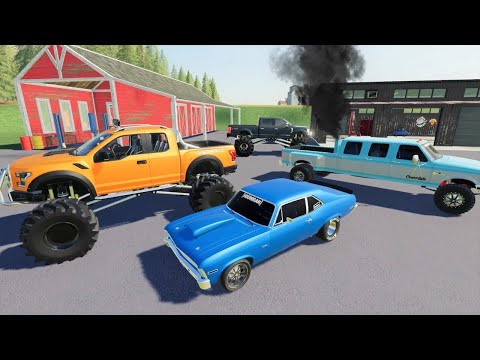 Building race cars and Monster trucks from junk cars | Farming Simulator 19