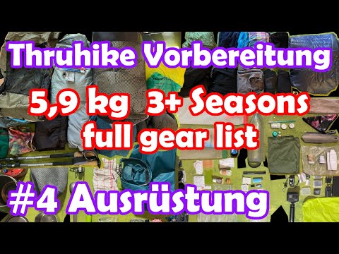 Ultraleicht Trekking Ausrüstung für PCT Thruhike im Überblick - full ultralight gear list