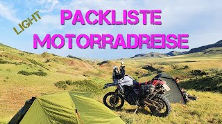 Packliste Motorradreise Georgien und Trans Euro Trail mit Camping (Auspackvideo nach der Tour 2022)