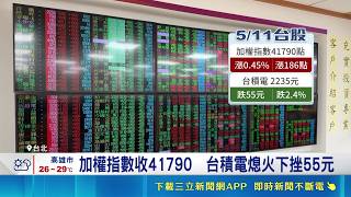 主動式ETF狂潮! 台股千金.萬金股狂增 市場憂虛胖 加權指數收41790  台積電熄火下挫55元｜記者 林嘉倩 張庭翔│台灣要聞20260511│三立iNEWS