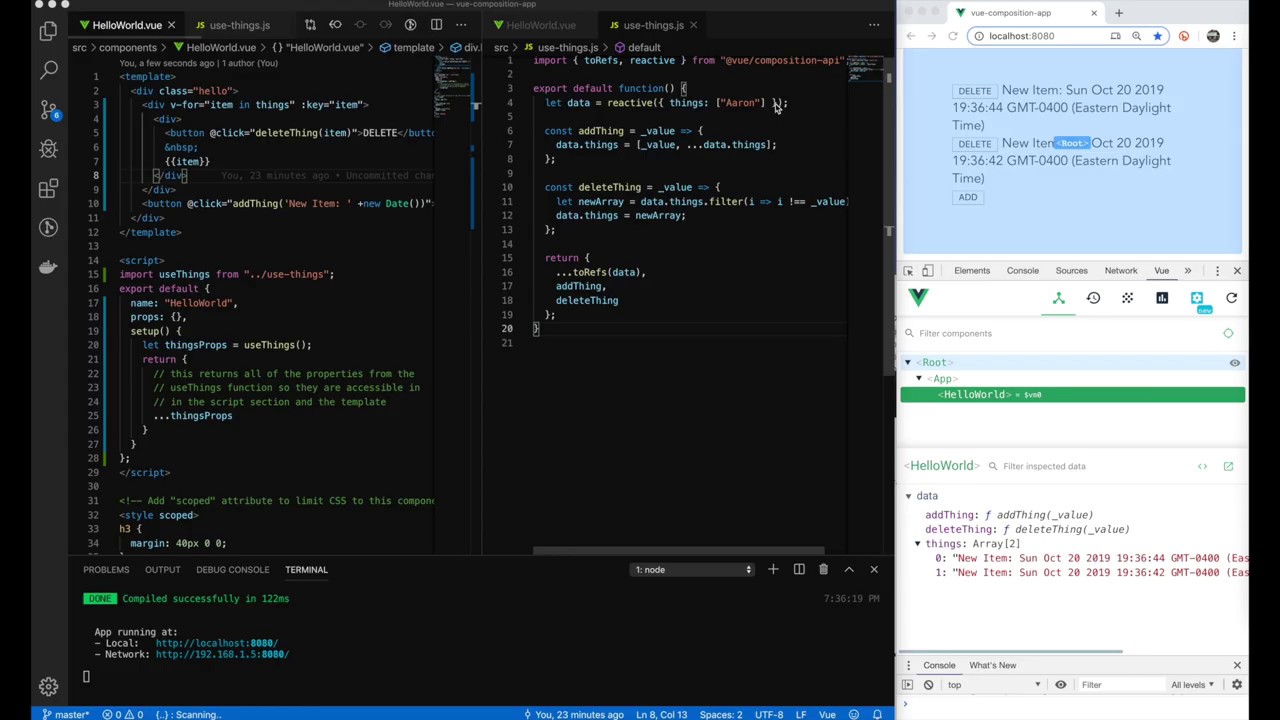 VueJS Composition API Sample App