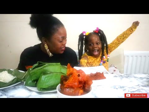 MUKBANG/NIGERIAN FOOD MUKBANG/ LEAF RICE AND ASSORTED STEW EATING VIDEO