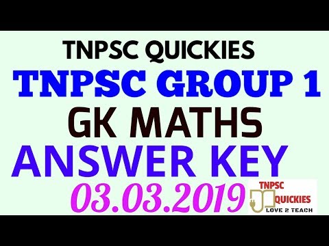 tnpsc group 1|answer key |03.03.2019