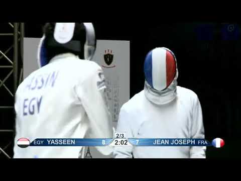 2021 224 Junior P1 01 M E Individual Cairo EGY WCH PODIUM YASSEEN EGY  vs JEANJOSEPH FRA