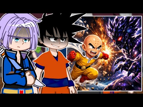 Dragon Ball React to Krillin as Saitama (Part 2) || Saitama vs Cosmic Garou - Gacha React
