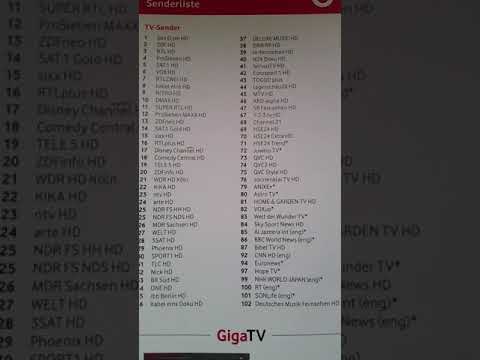 Vodafone Giga TV - Kanalliste
